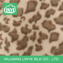 Tecido 100% acrílico de impressão de leopardo, tecido de manta de pele falsa