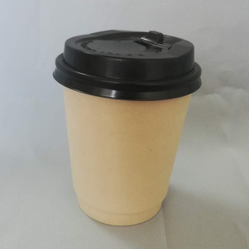 Disposable Paper Cup With Black Lid Coffee Cups