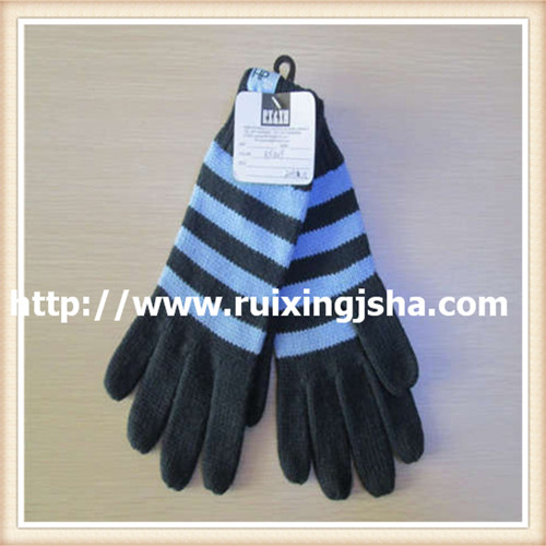 men's knitted strip gloves 