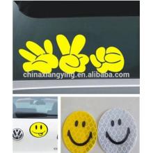 Autocollant réfléchissant réfléchissant sur le visage Smiley Faces de PVC, Lovely Reflect Product Custom