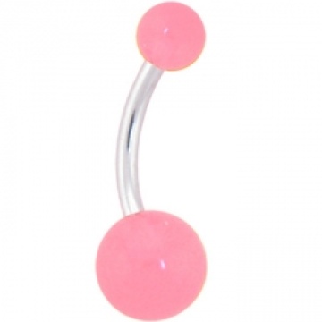 Pink Glow in The Dark Belly Button Ring