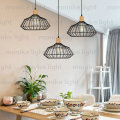 Geometric Iron Wire Hanging Pendant Lamp