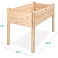 Boîte de jardinière en bois surélevée pour lit de jardin surélevé de 48 x 24 x 30 po