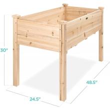 Caja de jardinera de madera elevada con cama de jardín elevada de 48x24x30 pulgadas