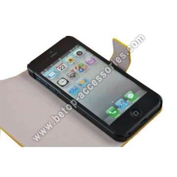 caso de couro carteira iPhone 5