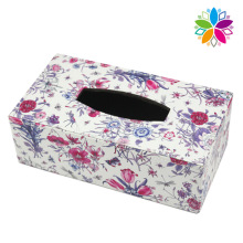 Moda Rectangle Flower Design Leather Tissue Box (ZJH081)