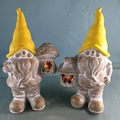 Stone Finish Decoration Cute Sitting Garden Dwarf with LED Light