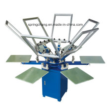 6 Color 6 Station Manual T Shirt Carousel Screen Printing Press Spm650