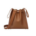 Retro bucket bag drawstring beam port