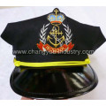 Leather black custom carvinal captain cap hat