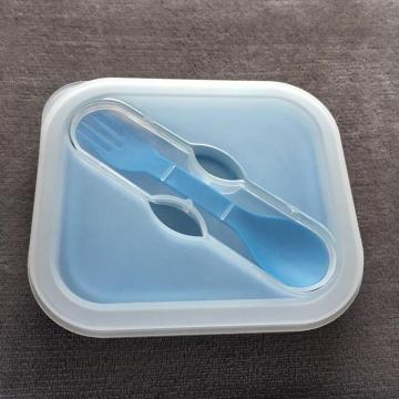 Recipiente de alimento dobrável portátil em silicone para caixa bento