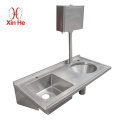 Sluice sink with slop hopper