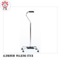 Four-corner support stable silver white walking stick Cane