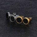 Clous d&#39;oreilles en or vintage en acier inoxydable pour hommes