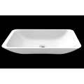 Counter top basin WB005 of mineral cast (Pure Acrylic)-matte white-585x340x120mm