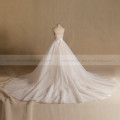 Dainty Sweetheart Pleated Crystal Wedding Gown Long Tail Two pieces