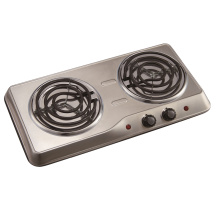 Stainless steel double burner hotplate