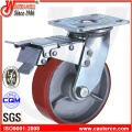 Heavy Duty Swivel PU Caster mit Gesamtbremse