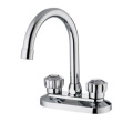 A quarter of turn double lever basin faucet