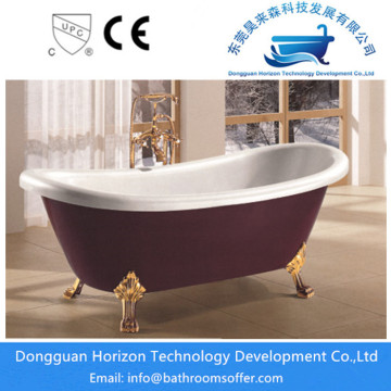 Claw foot deepred bathtub standing tubs