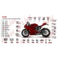 Peças de fibra de carbono de motocicleta para Ducati Panigale 1199