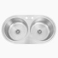 New Design Stainless Steel Double Sink Round Bowls