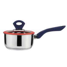 Straight shape stainless steel cookware with silicone handle