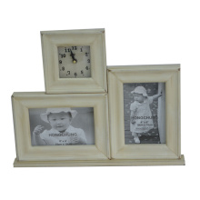 Wooden Picture Frame with Clock for Home Deco