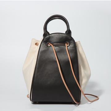 Korean style contrast simple removable tote bucket bag