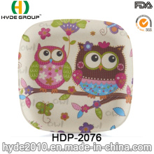 Various Designs Bamboo Fiber Square Plate (HDP-2076)