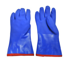 Blue PVC перчатка с покрытием хлопка Линнинг кашемире