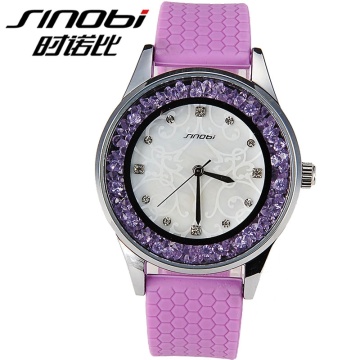 Vente en gros de silicone de vente chaude SHINOBI Japan Movt Quartz Watch For Women