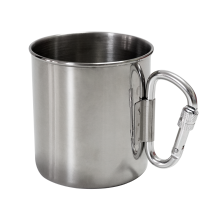 Stainless Steel Camping Travel Mug with Carabiner Handle