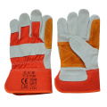 Cow Split Leather Working Safety Hand Gloves Reinforcement The Palm