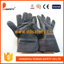 Black Cow Split Leather Safety Gloves Dlc408