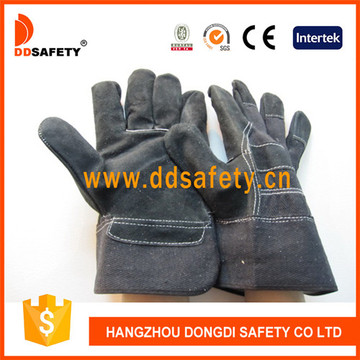 Black Cow Split Leather Safety Gloves Dlc408