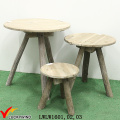 País hecho a mano 3 piernas en forma de pera mesa de madera de acento