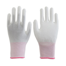 13G Seamless Carbon Fiber Conductive ESD Gloves ESD PU Coated Gloves