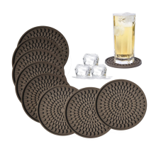 Coasters de boire de silicone de forme ovale personnalisée