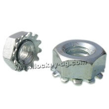 1 / 4-20 Tuerca de bloqueo Hex K-Lock (Kep) con arandela de dientes externa Acero Zinc