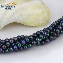 Freshwater Near Round Pearl Strand 7-8 mm AA Peacock Pearl Strings Wholesale