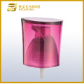 Plastic cosmetic pump with overcap