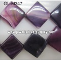 Across corners square agate bead-dark purple