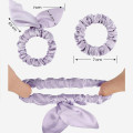 100% Silk Hairband Scrunchies with Rabbit Ear Charmeuse