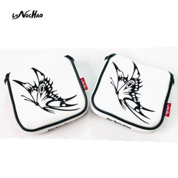 High Quality PU Leather Golf Club Headcovers Two Ears Embroidery Headcover Golf Accessories Protective Putter Headcover