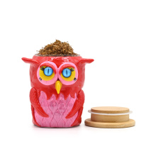 Red Owl Glass Storage Jar