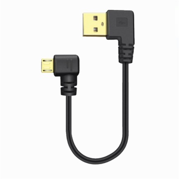 Gold-Plated Wire Micro USB Double Elbow Data Cable