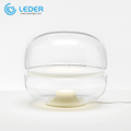 Lámpara de cama pequeña de vidrio transparente LEDER