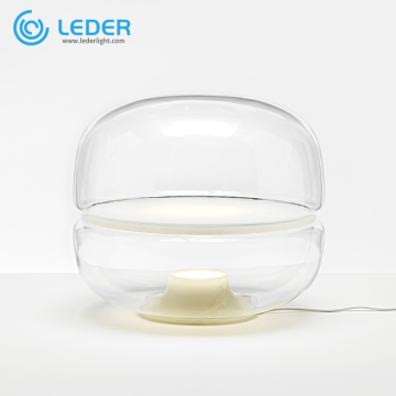 Abajur LEDER para cama pequena de vidro transparente