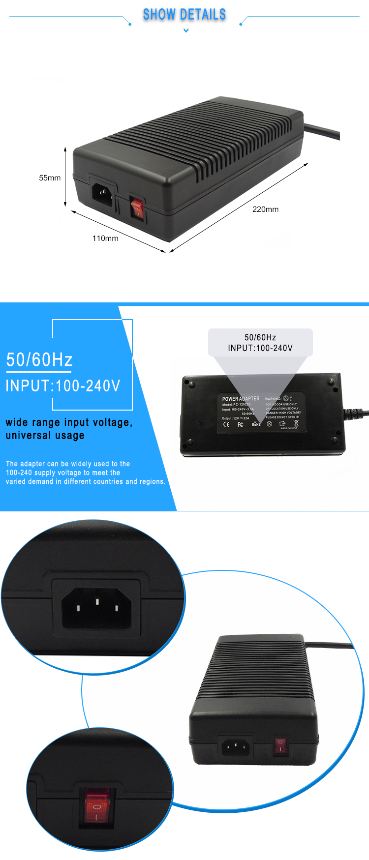 36V switching power supply adapter